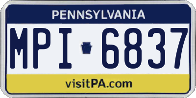 PA license plate MPI6837