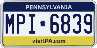 PA license plate MPI6839