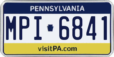 PA license plate MPI6841