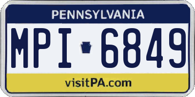 PA license plate MPI6849