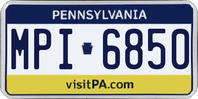 PA license plate MPI6850