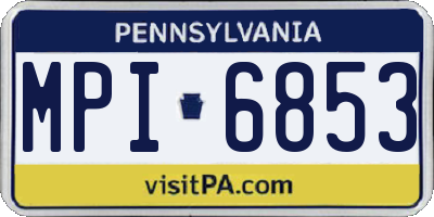 PA license plate MPI6853