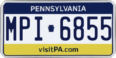 PA license plate MPI6855