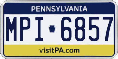 PA license plate MPI6857