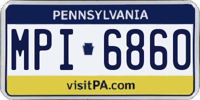 PA license plate MPI6860