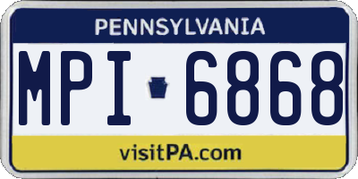 PA license plate MPI6868