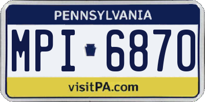 PA license plate MPI6870