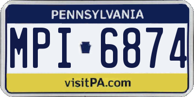 PA license plate MPI6874