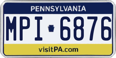 PA license plate MPI6876