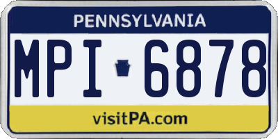 PA license plate MPI6878