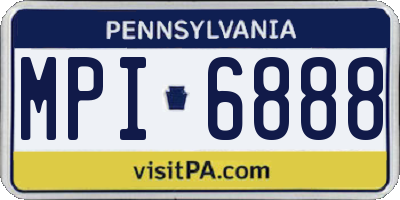 PA license plate MPI6888