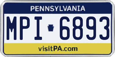 PA license plate MPI6893