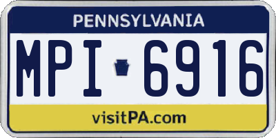 PA license plate MPI6916