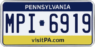 PA license plate MPI6919