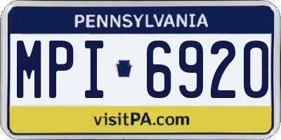 PA license plate MPI6920