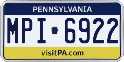 PA license plate MPI6922