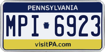 PA license plate MPI6923