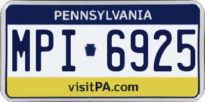 PA license plate MPI6925