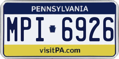 PA license plate MPI6926