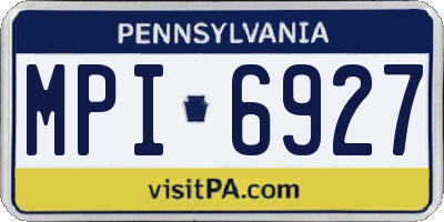 PA license plate MPI6927