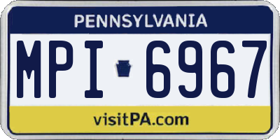 PA license plate MPI6967