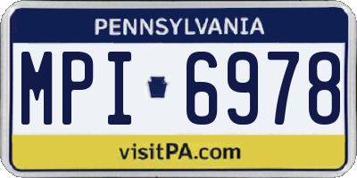 PA license plate MPI6978