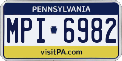 PA license plate MPI6982