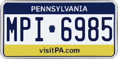 PA license plate MPI6985