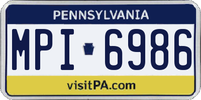 PA license plate MPI6986