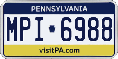 PA license plate MPI6988