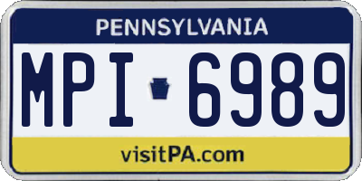 PA license plate MPI6989
