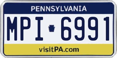 PA license plate MPI6991