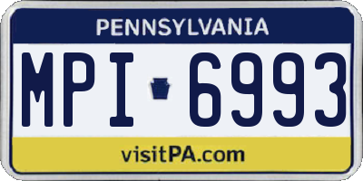 PA license plate MPI6993