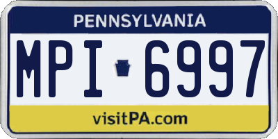 PA license plate MPI6997