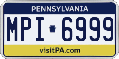 PA license plate MPI6999