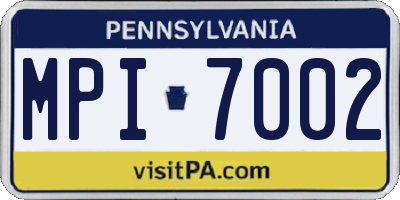 PA license plate MPI7002