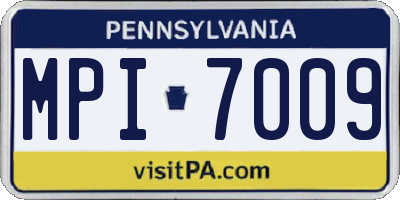 PA license plate MPI7009