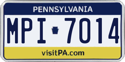 PA license plate MPI7014