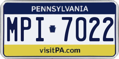 PA license plate MPI7022