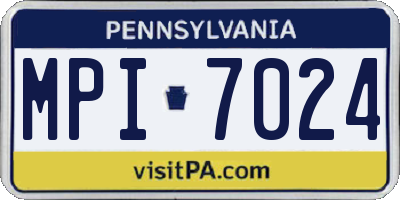PA license plate MPI7024