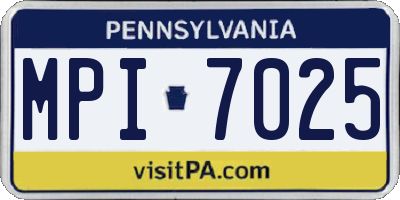 PA license plate MPI7025