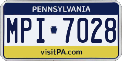 PA license plate MPI7028