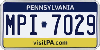 PA license plate MPI7029
