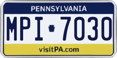 PA license plate MPI7030