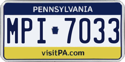 PA license plate MPI7033
