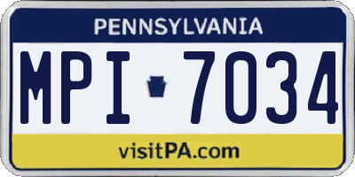 PA license plate MPI7034