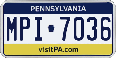 PA license plate MPI7036