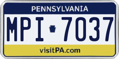 PA license plate MPI7037