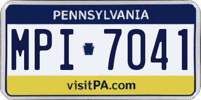 PA license plate MPI7041