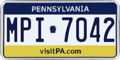 PA license plate MPI7042